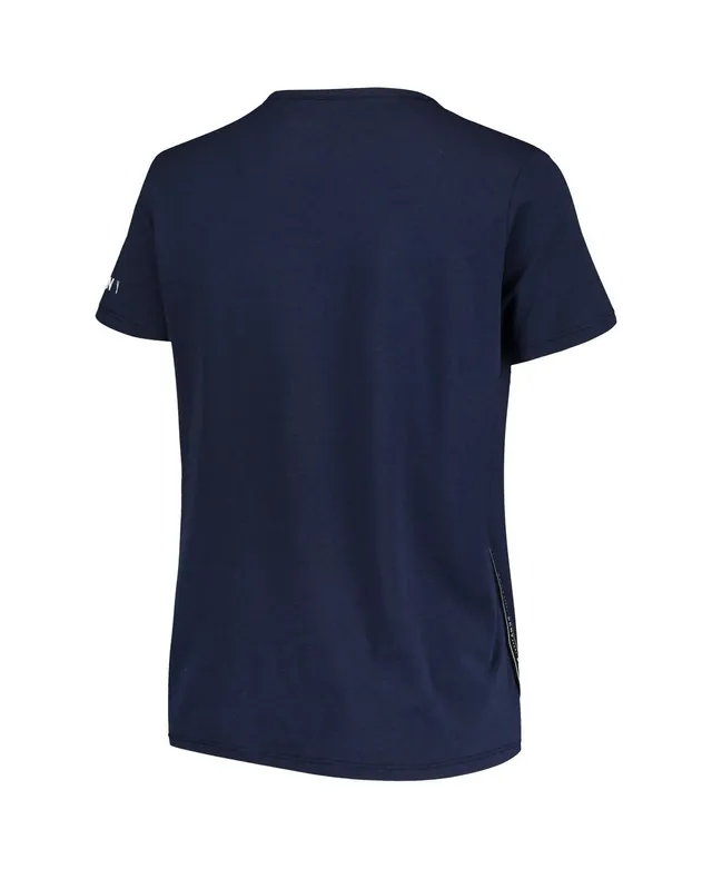 Women's Tampa Bay Lightning DKNY Sport Blue Diana Tri-Blend Oversized T- Shirt