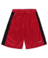 Men's Fanatics Red, Black Chicago Bulls Big and Tall Performance Shorts