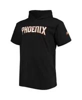 Men's Black Phoenix Suns Big and Tall 2-Hit Short Sleeve Pullover Hoodie