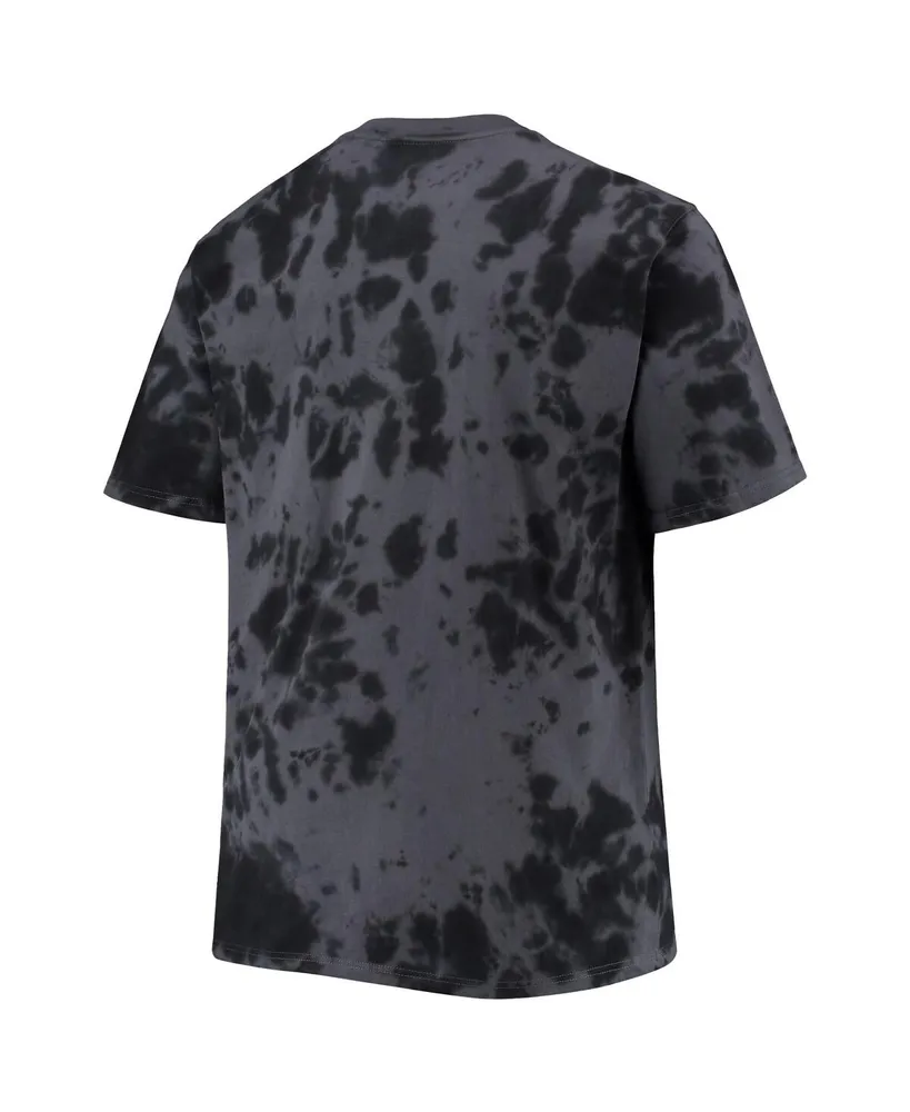 Men's Black Brooklyn Nets Big and Tall Marble Dye Tonal Performance T-shirt