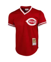 Men's Mitchell & Ness Johnny Bench Red Cincinnati Reds 1983 Authentic Cooperstown Collection Mesh Batting Practice Jersey