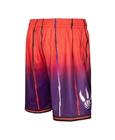 Men's Mitchell & Ness Red, Purple Toronto Raptors 1998/99 Hardwood Classics Fadeaway Reload 3.0 Swingman Shorts