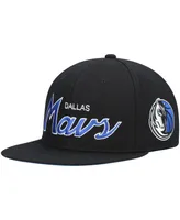 Men's Mitchell & Ness Black Dallas Mavericks Hardwood Classics Script 2.0 Snapback Hat