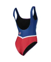 Women's Foco Royal Chicago Cubs Team One-Piece Bathing Suit