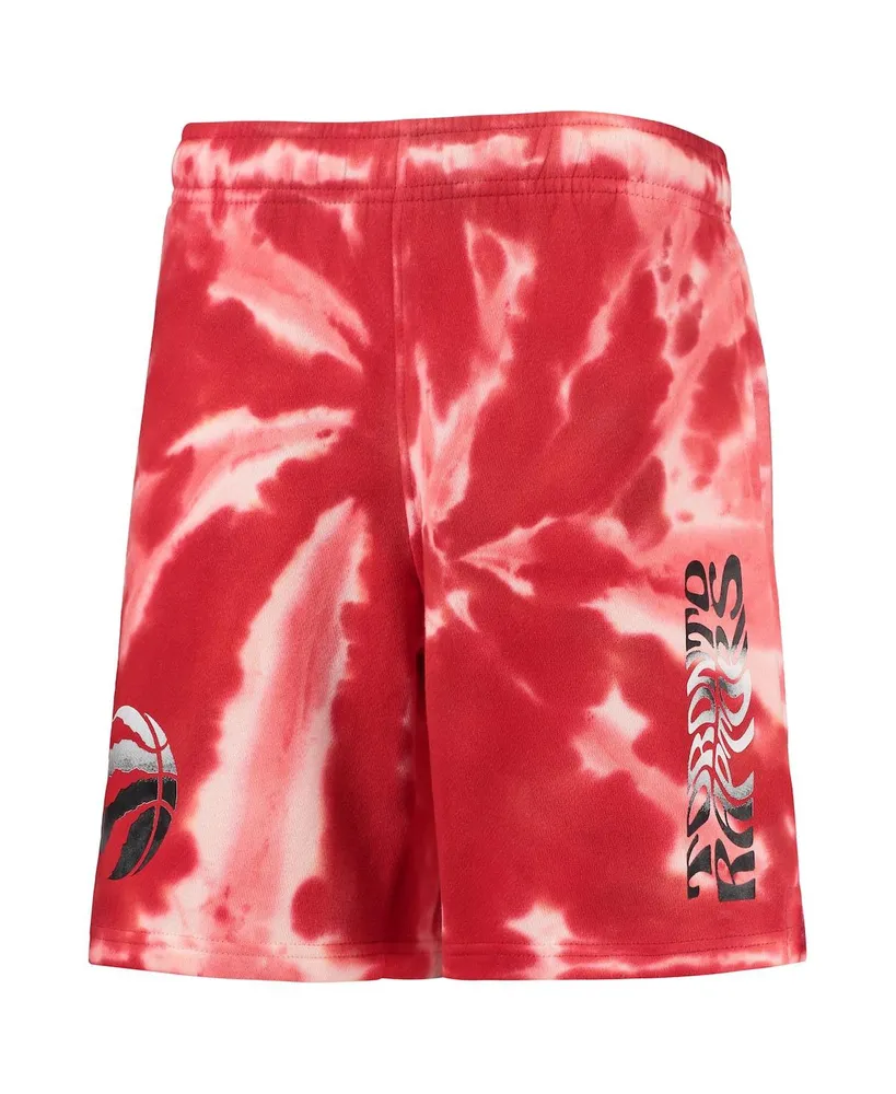 Big Boys Red Toronto Raptors Santa Monica Tie-Dye Shorts