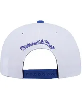 Men's Mitchell & Ness White and Royal Philadelphia 76ers Hardwood Classics 50th Anniversary Snapback Hat