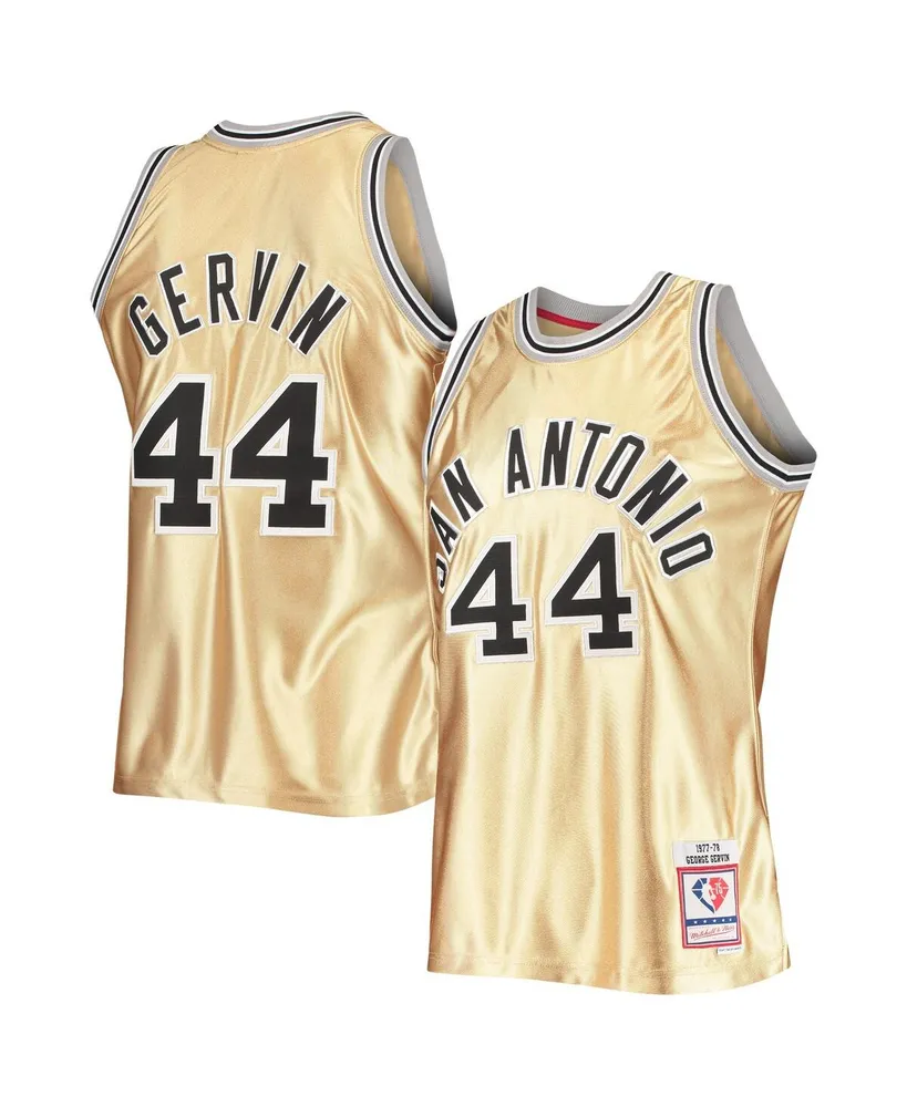 Men's Mitchell & Ness George Gervin Gold San Antonio Spurs 75th Anniversary 1977-78 Hardwood Classics Swingman Jersey