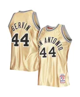 Men's Mitchell & Ness George Gervin Gold San Antonio Spurs 75th Anniversary 1977-78 Hardwood Classics Swingman Jersey