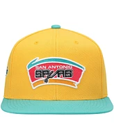 Men's Mitchell & Ness Yellow San Antonio Spurs Hardwood Classics Snapback Hat