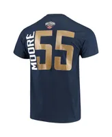 Men's Majestic E'Twaun Moore Navy New Orleans Pelicans Vertical Name and Number T-shirt