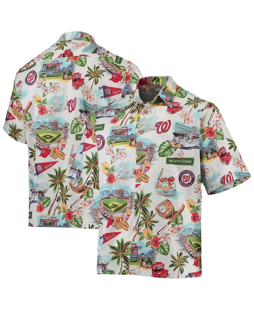 Men's Reyn Spooner White Chicago Cubs scenic Button-Up Shirt