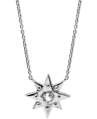 Jac + Jo by Anzie White Topaz (1/10 ct. t.w.) Star Pendant Necklace in Sterling Silver, 16" + 1" extender