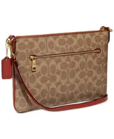 Coach Signature Coated Canvas Polly Crossbody