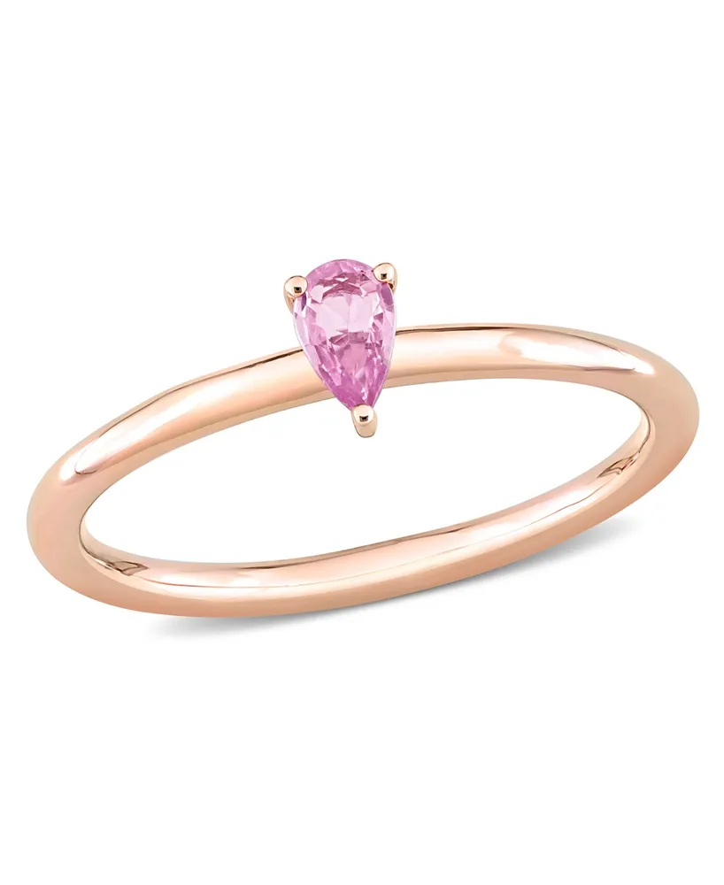 Pink Sapphire (1/4 ct. t.w.) Pear Stackable Ring 10K Rose Gold
