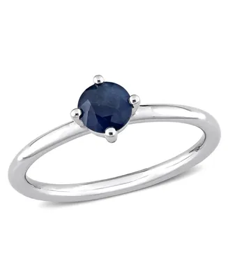 Sapphire (5/8 ct. t.w.) Solitaire Stackable Ring 10K White Gold