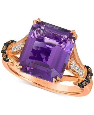 Le Vian Grape Amethyst (5-1/4 ct. t.w.) & Diamond (1/5 ct. t.w.) Ring in 14k Rose Gold