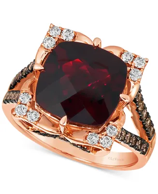 Le Vian Pomegranate Garnet (5-1/4 ct. t.w.) & Diamond (5/8 ct. t.w.) Statement Ring in 14k Rose Gold