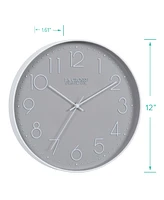 La Crosse Technology Clock Co 404-3831-Int 12" Everly Quartz Silent Sweeping Wall Clock