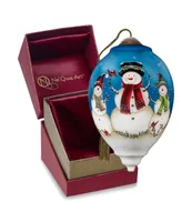 Ne'Qwa Art 7221112 Snowflakes, Friendship, and Winter Cheer Hand-Painted Blown Glass Ornament