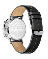 Ted Baker Men's Barnett Backlight Black Leather Strap Watch 41mm