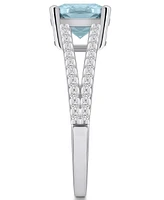 Macy's Aquamarine and Diamond Accent Ring 14K Gold