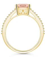 Macy's Morganite and Diamond Accent Ring 14K Yellow Gold