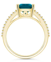 Macy's London Blue Topaz and Diamond Accent Ring 14K Yellow Gold