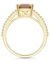 Macy's Morganite and Diamond Accent Ring 14K Yellow Gold