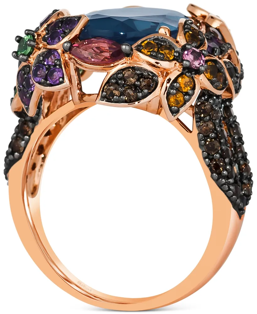 Le Vian Multi-Gemstone (7-3/4 ct. t.w.) & Nude Diamond (1/10 ct. t.w.) Statement Ring in 14k Rose Gold