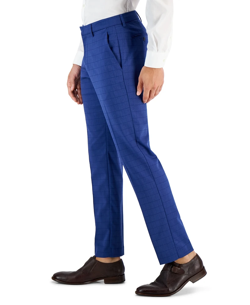 Perry Ellis Portfolio Men's Slim-Fit Tonal Check Dress Pants