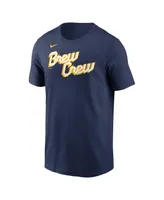 Men's Nike Navy Milwaukee Brewers City Connect Wordmark T-shirt