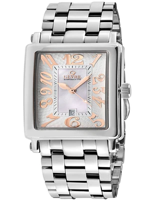 Gevril Women's Avenue of Americas Mini Swiss Quartz Silver-Tone Stainless Steel Bracelet Watch 32mm