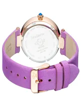 Gevril Women's Matera Swiss Quartz Italian Lilac Leather Strap Watch 35mm