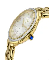 Gevril Women's Verona Swiss Quartz Gold-Tone Stainless Steel Bracelet Watch 37mm - Silver