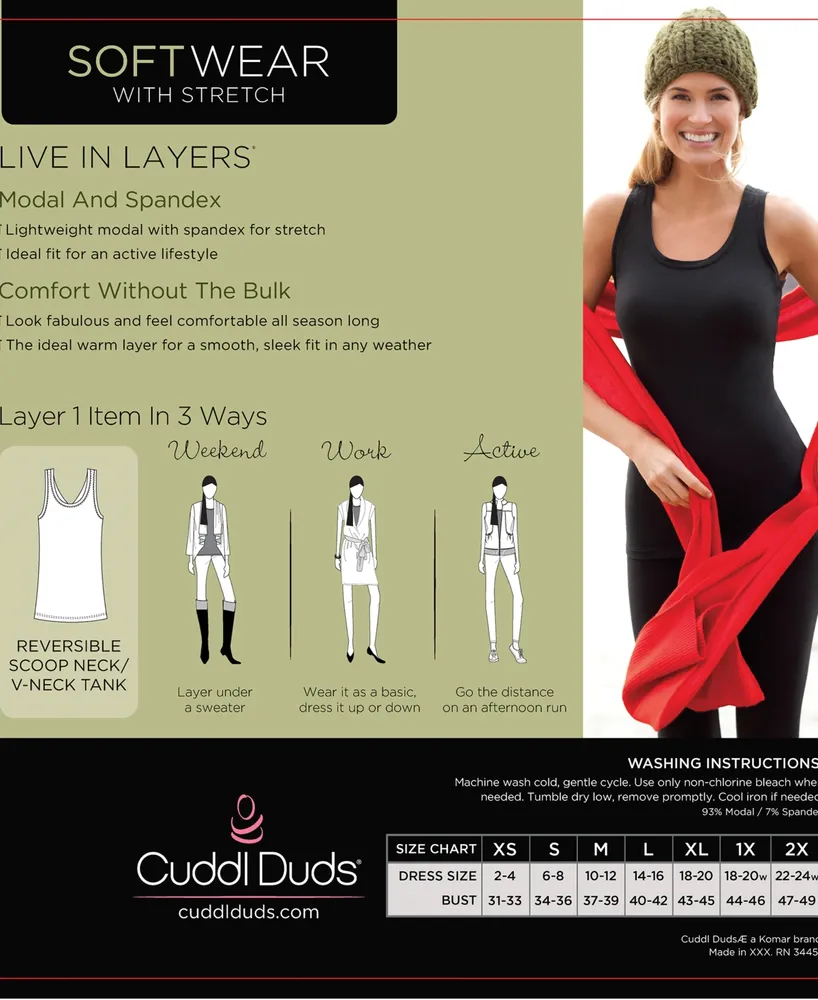 Cuddl Duds Softwear with Stretch Reversible Tank Top