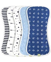 KeaBabies 5pk Urban Baby Burp Cloths, Organic Burping Cloth for Babies, Burp Rags for Baby Girls