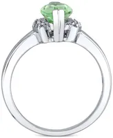 Green Quartz (1-5/8 ct. t.w.) & Diamond (1/10 ct. t.w.) Ring in Sterling Silver