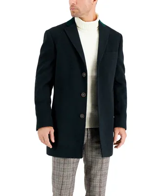 Tallia Men's Wool Blend Solid Overcoat