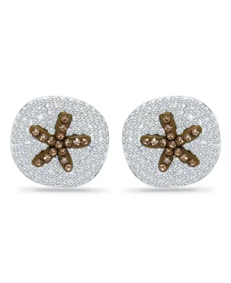 Giani Bernini Crystal Sand Dollar Sterling Silver Stud Earrings