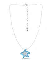 Giani Bernini Crystal Star Fish Sterling Silver Necklace