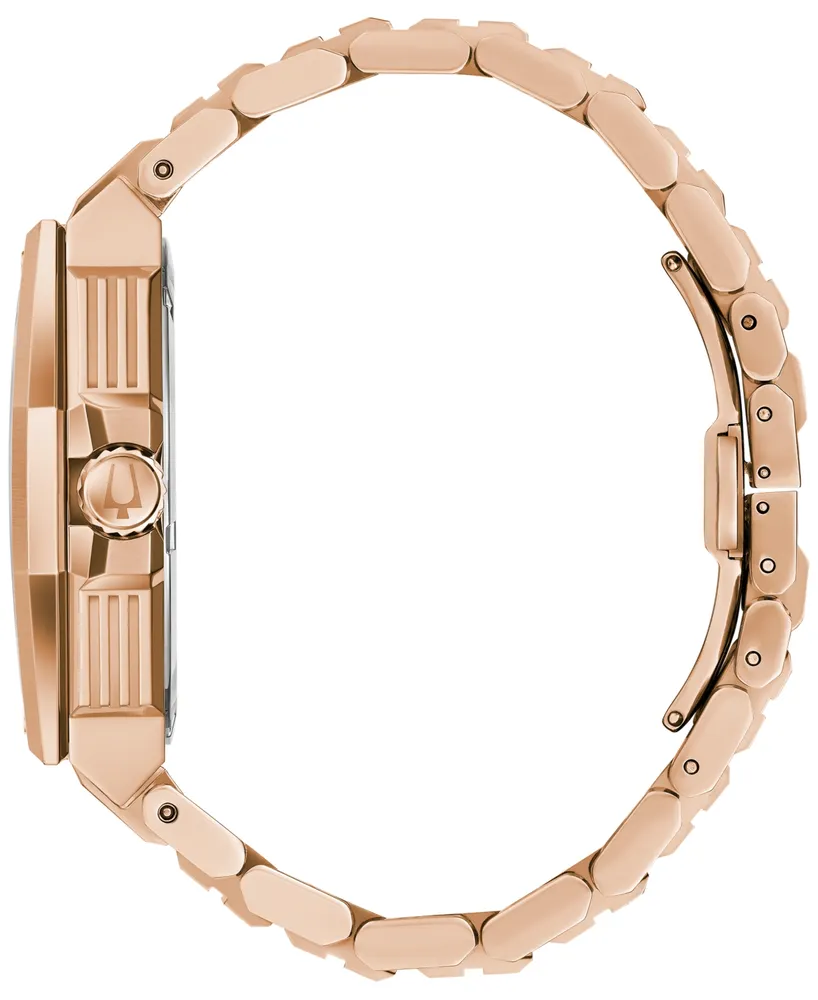 Bulova Men's Precisionist High Performance Quartz Diamond (1/20 ct. t.w.) Rose Gold-Tone Stainless Steel Bracelet Watch 47mm - Rose Gold
