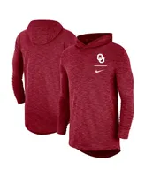 Men's Nike Crimson Oklahoma Sooners Slub Performance Long Sleeve Hoodie T-shirt