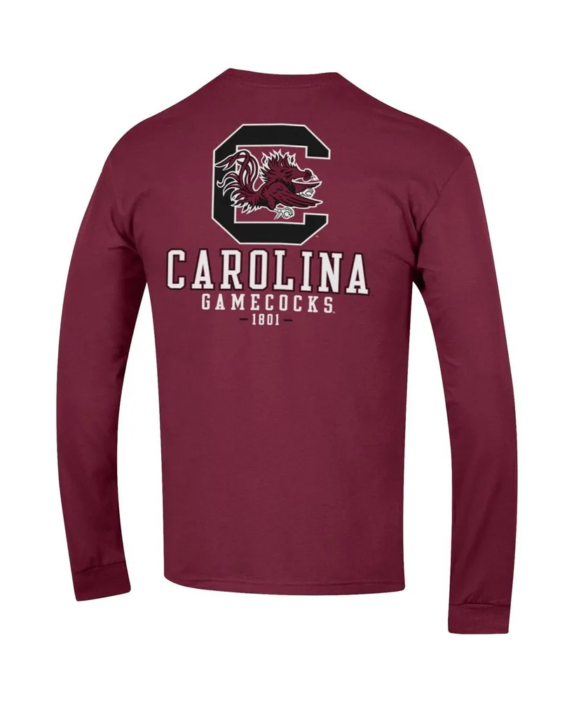 Men's Champion Garnet South Carolina Gamecocks Team Stack 3-Hit Long Sleeve T-shirt