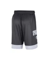 Men's Nike Charcoal, White Michigan State Spartans Fast Break Shorts