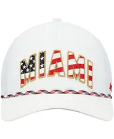 Men's '47 White Miami Hurricanes Stars and Stripes Flag Flutter Hitch Snapback Hat