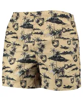 Men's Foco Gold Army Black Knights Island Palm Swim Trunks