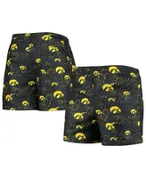 Men's Foco Black Iowa Hawkeyes Island Palm Swim Trunks