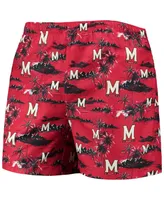 Men's Foco Red Maryland Terrapins Island Palm Swim Trunks