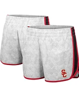 Women's Colosseum White, Black Usc Trojans The Plastics Geo Print Shorts