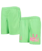 Big Boys Green Miami Hurricanes Super Fresh Neon Daze Shorts